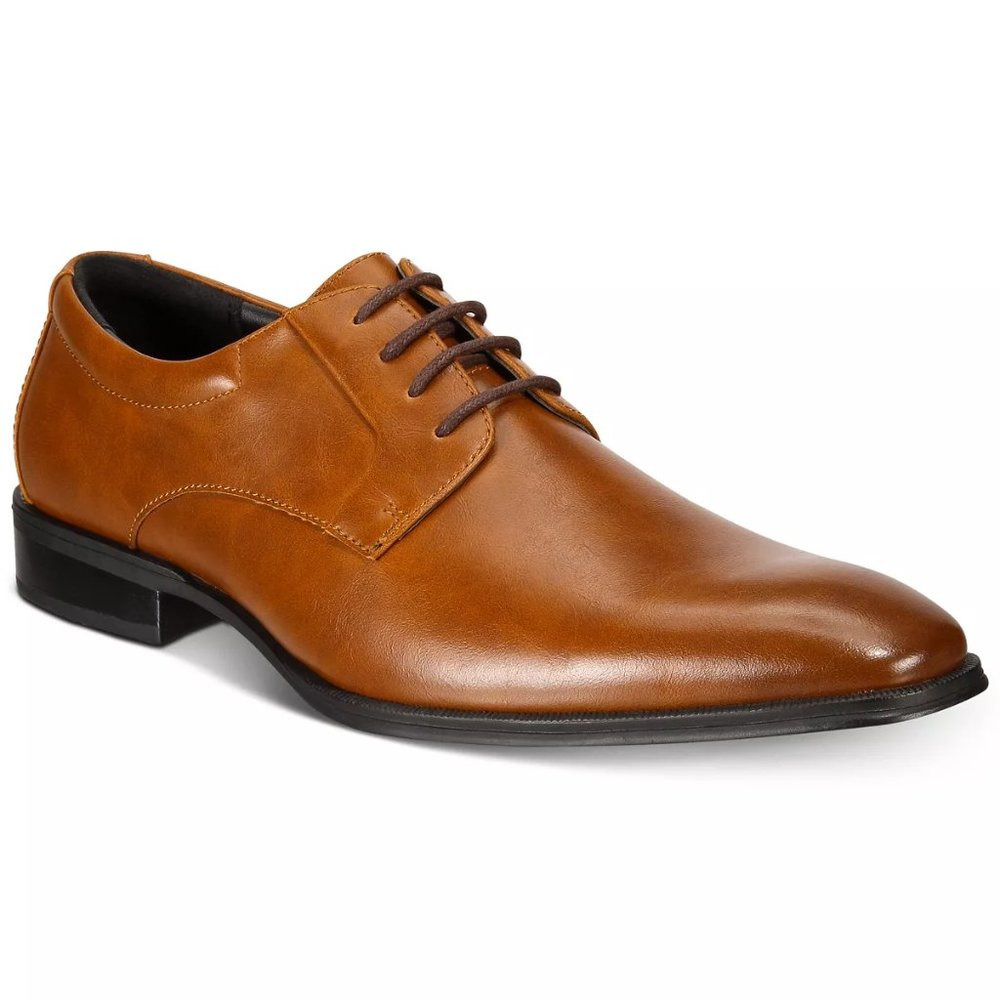 Alfani, men's Andrew Plain Toe Derbys - Dark Tan